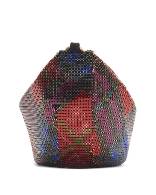 Burberry Red Check-Print Chainmail Mini Bag