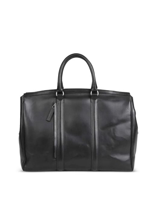Officine Creative Black Quentin 007 Leather Holdall for men