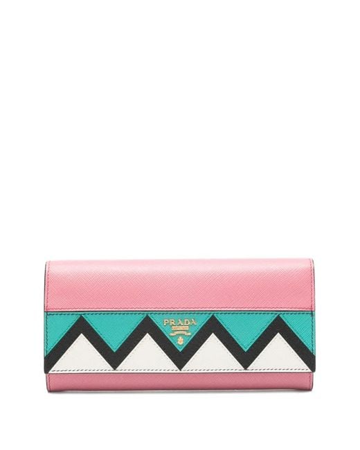 Prada Pink Portemonnaie Mit Zickzackmuster