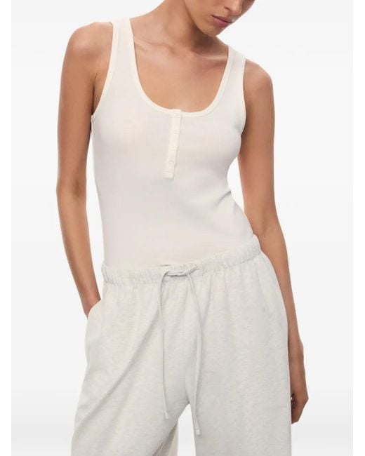 12 STOREEZ White Phoebe Ribbed Tank Top