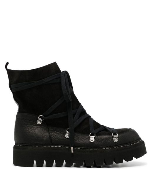 Guidi Black Lace-up Ankle Boots for men