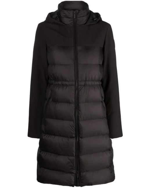 Woolrich Black Panelled Hooded Coat