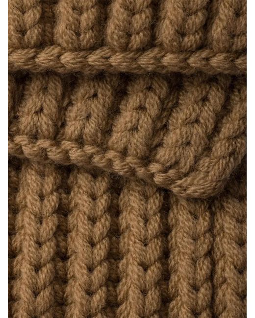 Prada Brown Enameled Triangle Knit Scarf