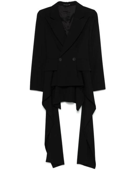 Yohji Yamamoto Black Drapierter Blazer