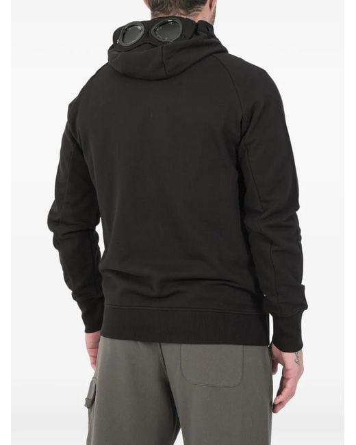 C P Company Black Hooded Zip Jacket for men