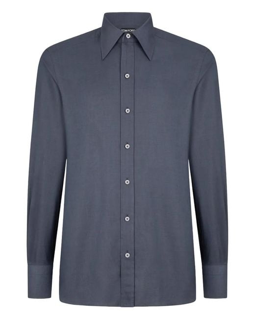 Tom Ford Blue Button-Down Shirt for men