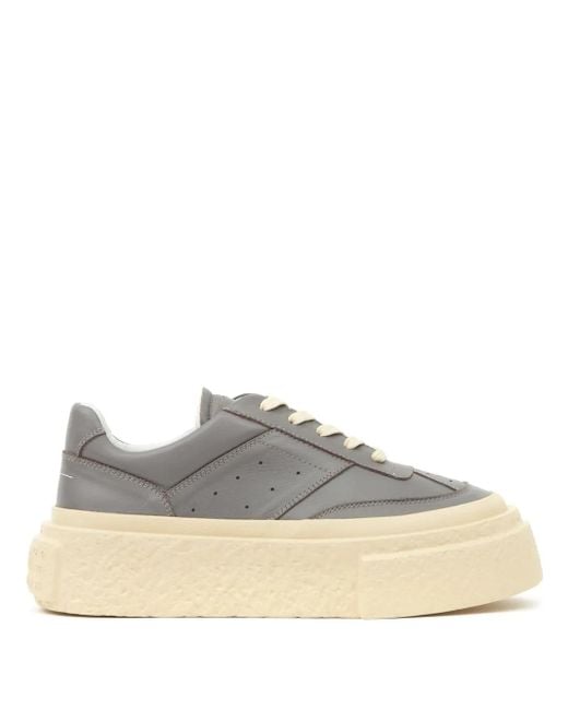 MM6 by Maison Margiela Gray Chunky Sole Gambetta Sneakers With