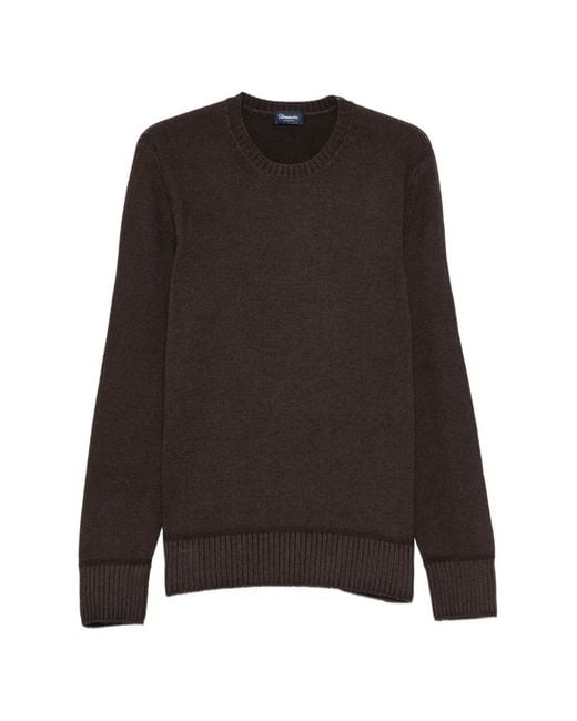 Drumohr Brown Crew-Neck Sweater for men