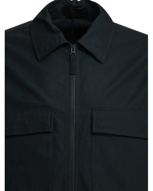 Stone Island Black Logo-Patch Shirt Jacket for men