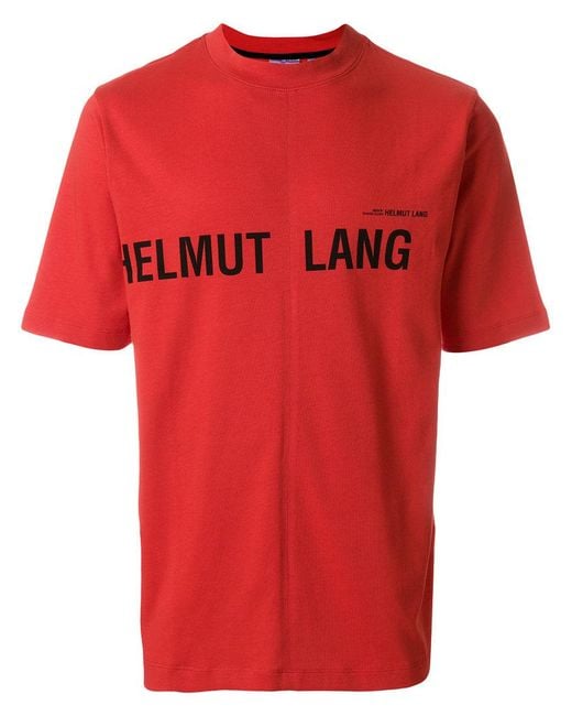 Helmut Lang Logo Printed T-shirt in Red for Men | Lyst