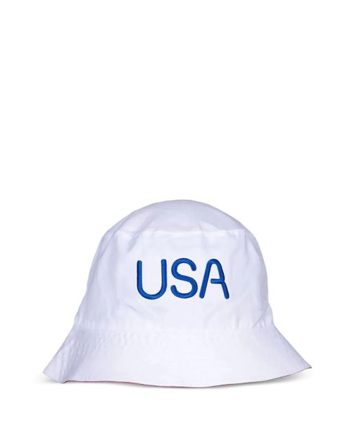 Nike White Team Usa Reversible Bucket Hat for men
