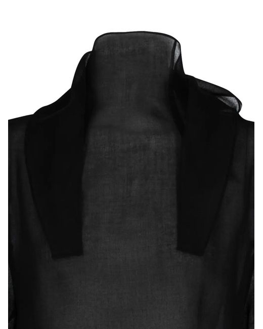 Amomento Black Knotted Collar Top