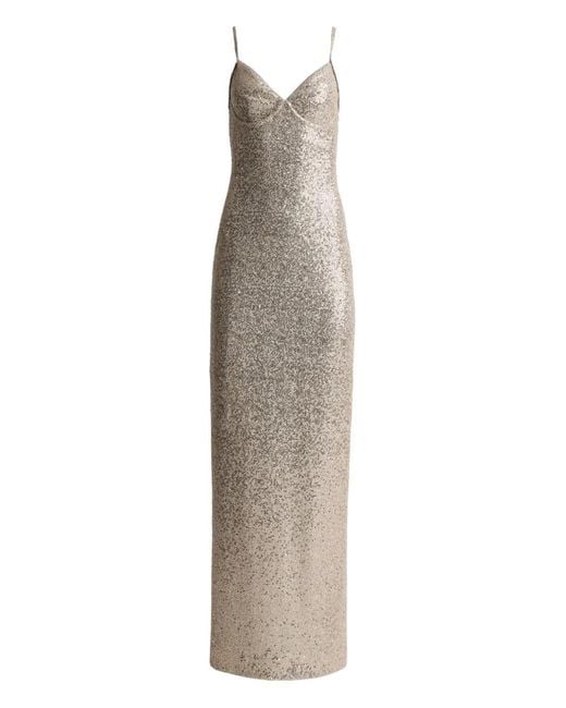 St. John Natural Sequin Maxi Dress