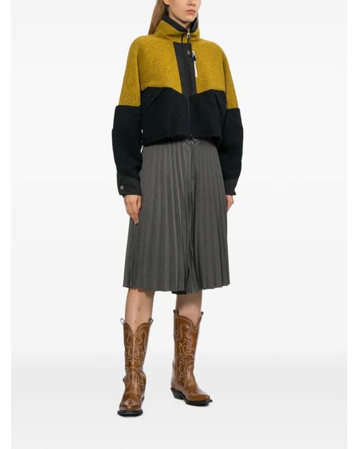 Toga Blue Colour-Block High-Neck Jacket
