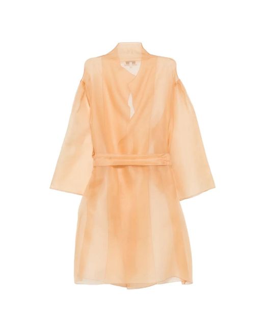 Antonelli White Belted Wrap Double-Breasted Coat