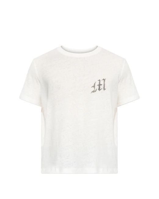 M I S B H V White Logo-Print T-Shirt