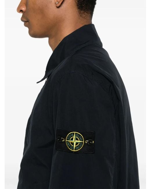 Stone Island Blue Tailored Casual Jacket With Minimalist Design for men