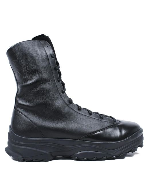 Y-3 Black Lace-Up Chunky Sole Boots for men