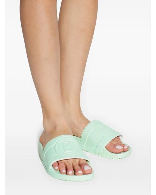 Bogner Green Belize Logo-Embossed Slides
