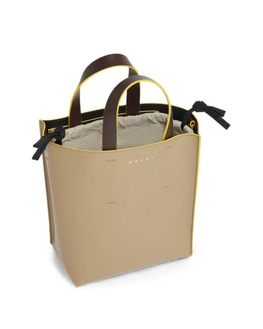 Borsa Museo Mini di Marni in Natural