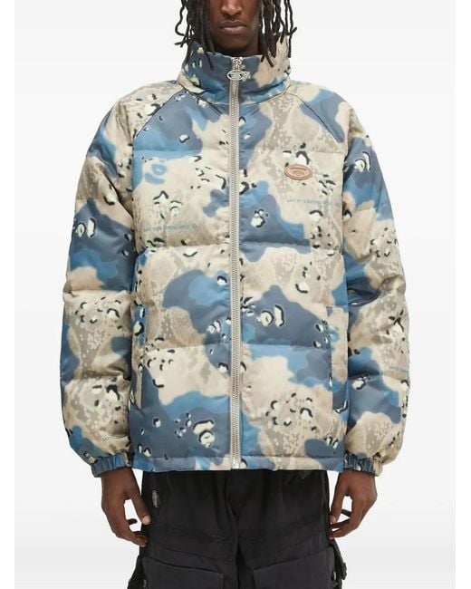 Aape By A Bathing Ape Gray Hooded Puffer Jacket for men
