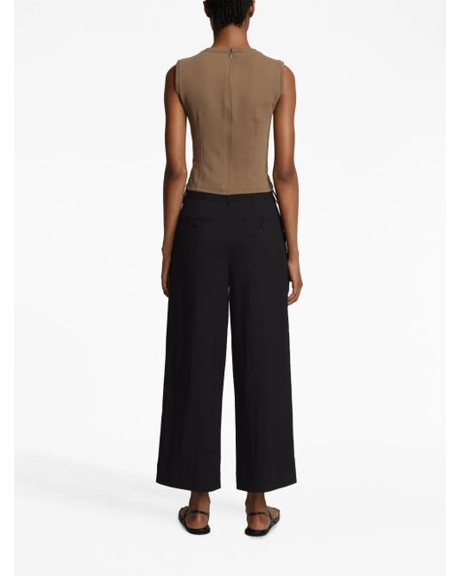 Proenza Schouler Black Cropped High-waisted Trousers