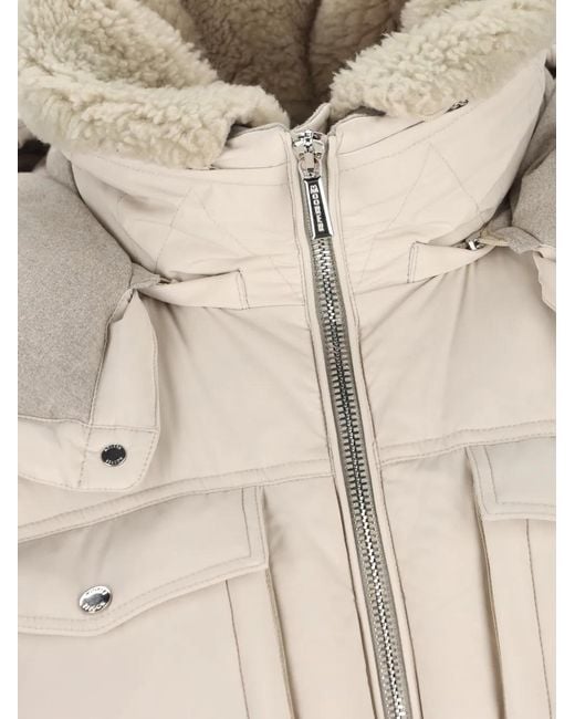 Moorer Natural Hooded Padded Jacket for men
