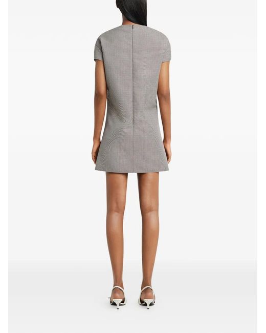 Courreges Gray Houndstooth-Pattern Dress