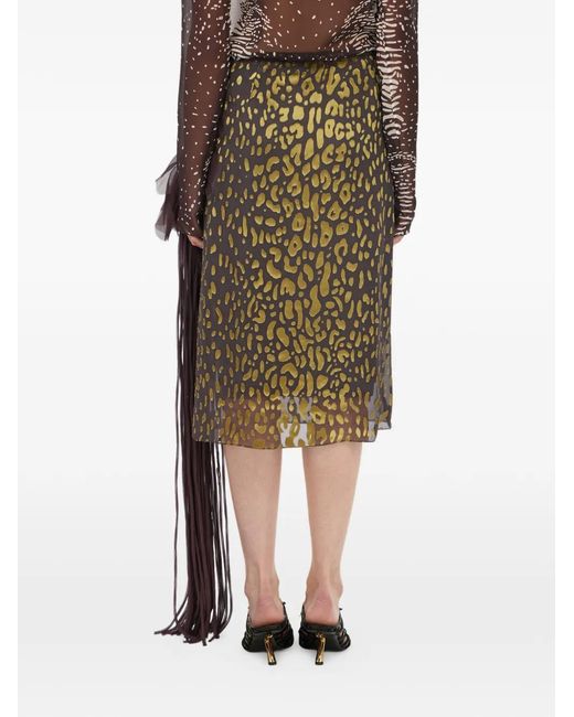 Ferragamo Green Skirt With Flower Detail