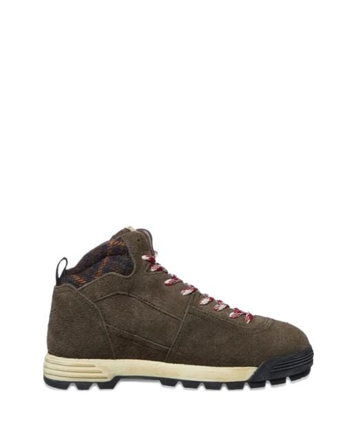 Autry Brown Malga Logo-Plaque Lace-Up Sneakers