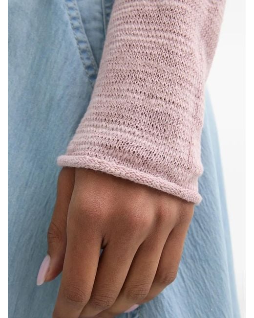 Marc O' Polo Blue Boat-Neck Fine-Knit Sweater