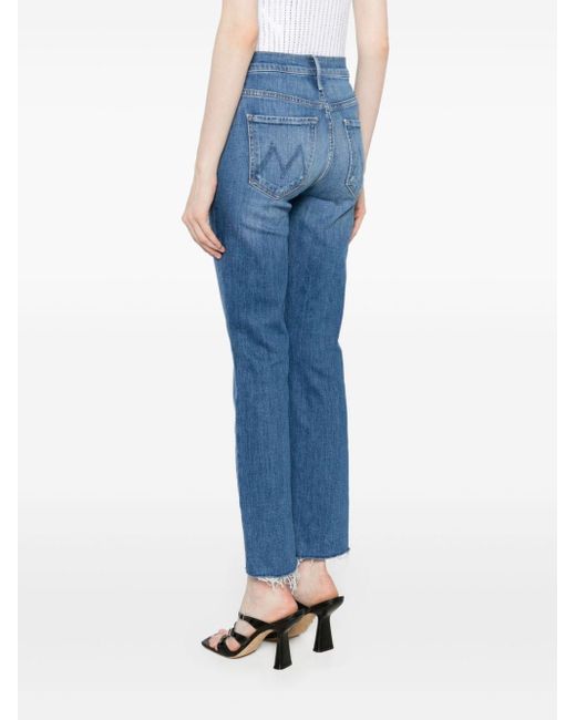 Mother Blue Dazzler Log-tag Tapered Jeans