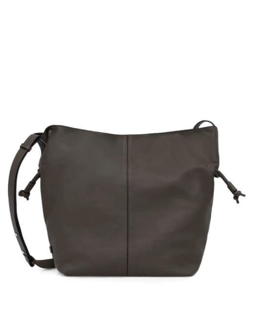 Marc O' Polo Black Sienna Drawstring Leather Shoulder Bag