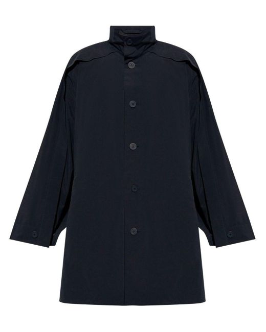 Homme Plissé Issey Miyake Blue Wing Stand-collar Mid-length Coat for men