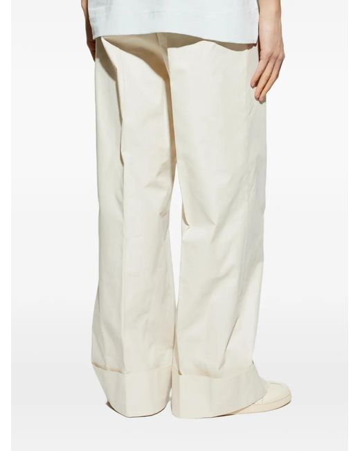 Bally White Cuffed Trousers for men