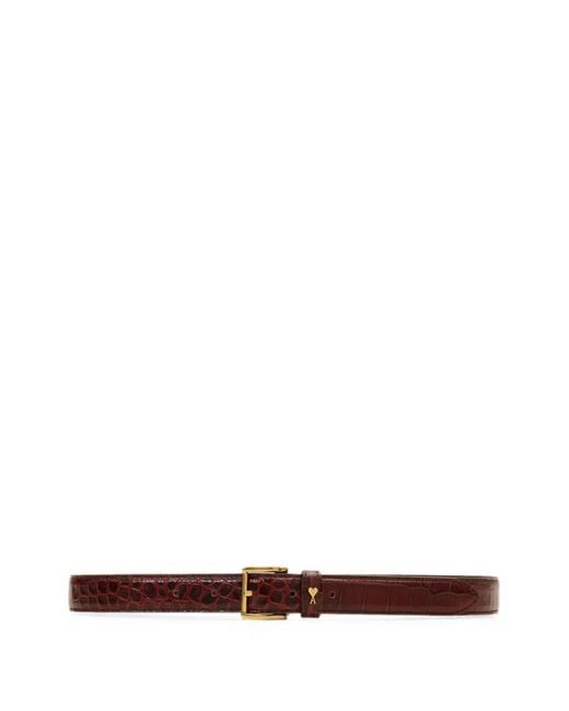 AMI White Crocodile Cow-Leather Paris Paris Belt 25 Mm