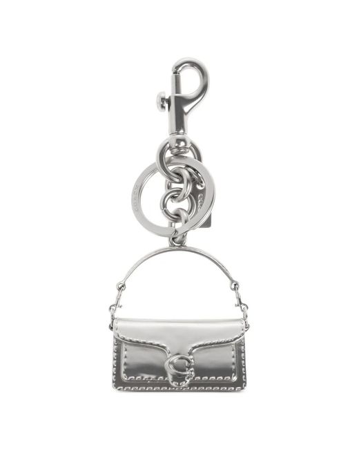 COACH White Tabby Bag Charm