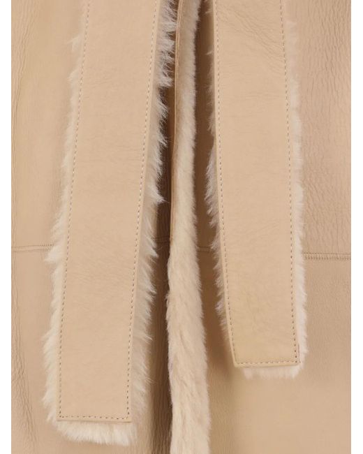 Cappotto Con Cintura di Arma in Natural