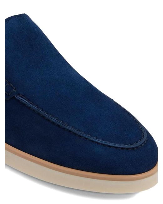 Magnanni Shoes Blue Suede Loafers for men