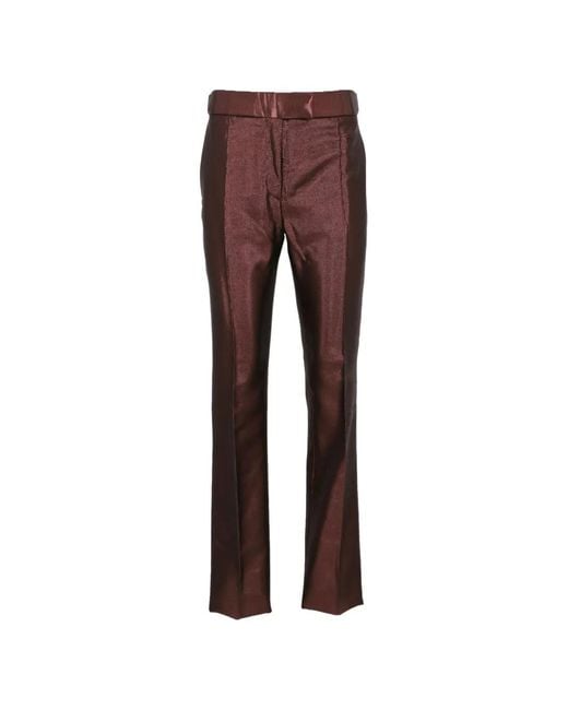 Tom Ford Brown Pantalon De Tailleur À Effet Métallisé