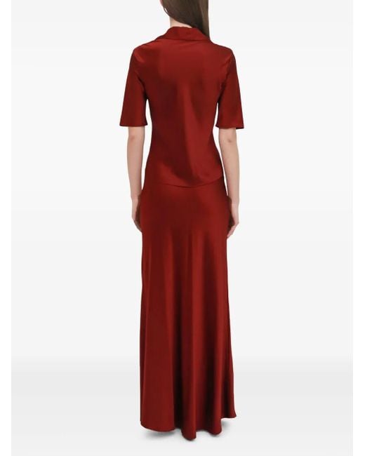 Rosetta Getty Red Bias Maxi Skirt