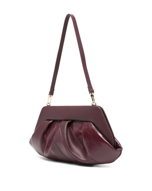 THEMOIRÈ Purple Tia Ruched Clutch Bag