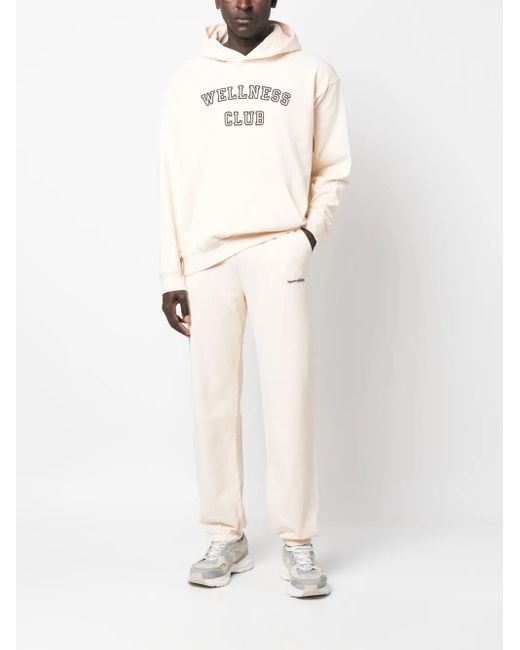 Sporty & Rich White Logo-Print Cotton Track Pants