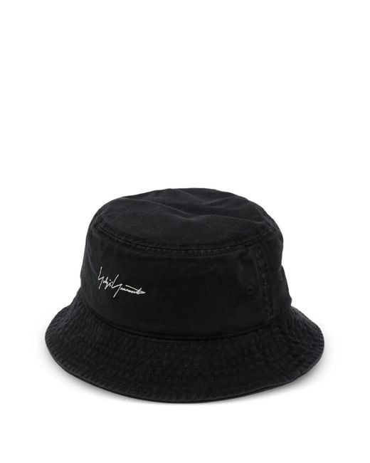 Y-3 Black Signature Bucket Hat for men