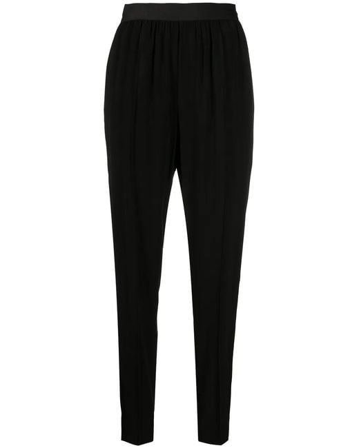 Maison Margiela Black Elasticated Waistband Tapered Trousers