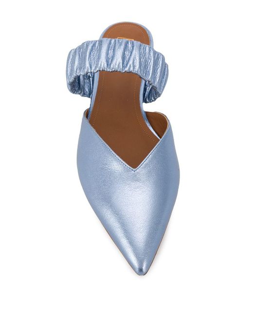 blue flat mules