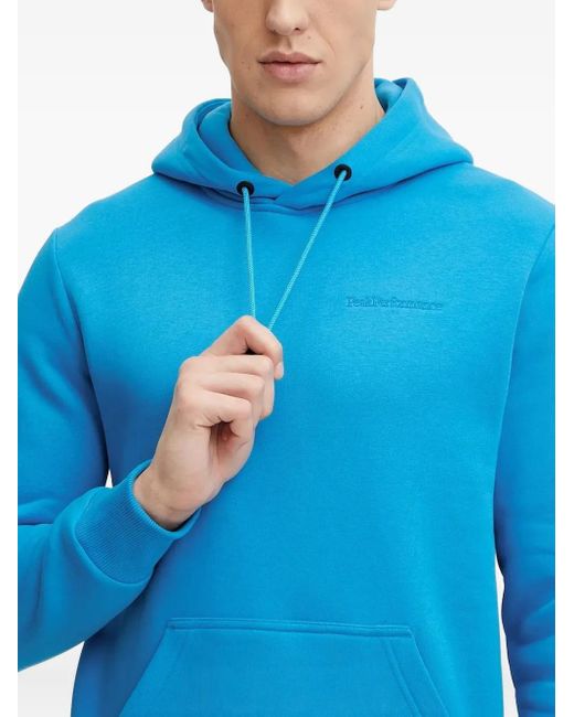 Peak Performance Blue Embroidered-Logo Hooded Sweater for men