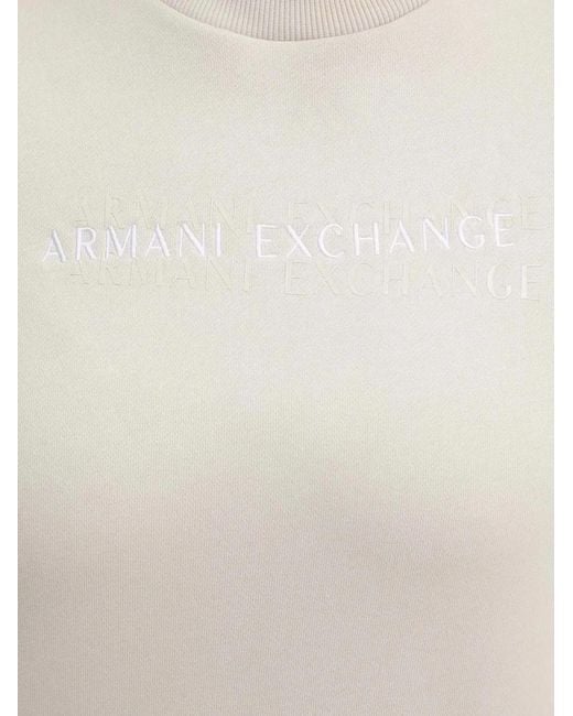 ARMANI EXCHANGE White High-Neck Logo Sweatshirt
