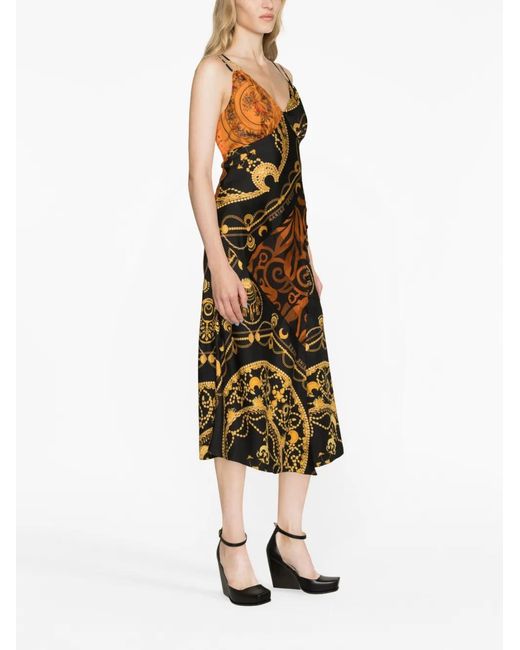 MARINE SERRE Black Ornament Jewelry-Print Regenerated-Silk Dress