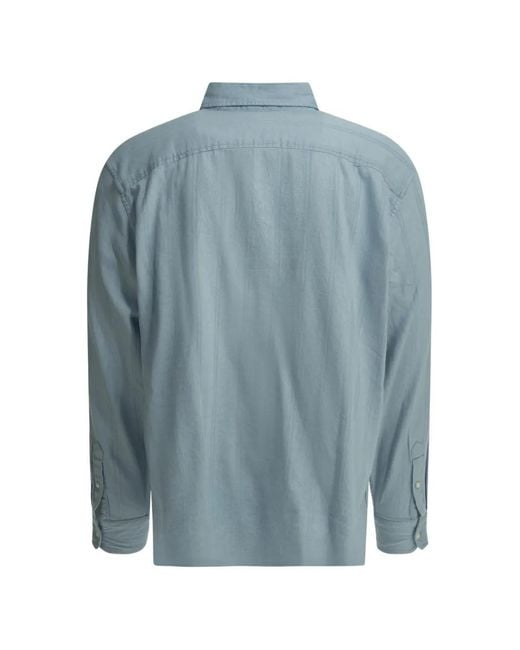 Levi's Blue Vertical-Stripe Button-Down Shirt for men